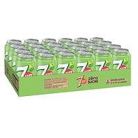 7UP Zero Boisson Gazeuse Citron Lime 24 x355 mL, Canettes 24x355mL