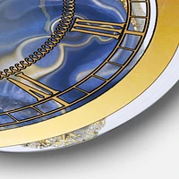 Designart 'Ocean Blue Golden Jasper Agate I' Modern wall clock