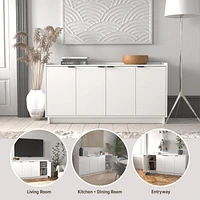 Prepac Simply Modern 4 Door Accent Cabinet White