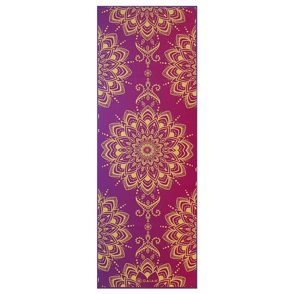 Gaiam 6MM Yoga Mat Reversible Royal Bouquet
