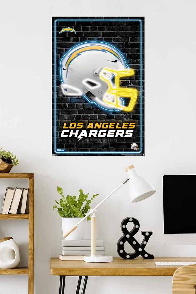 NFL Los Angeles Chargers - Neon Helmet 23 Wall Poster, 22.375" x 34"