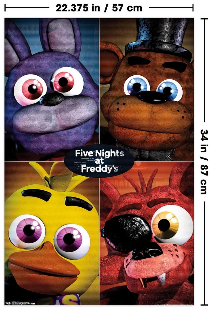 Five Nights at Freddy's - Quad Wall Poster, 22.375" x 34"