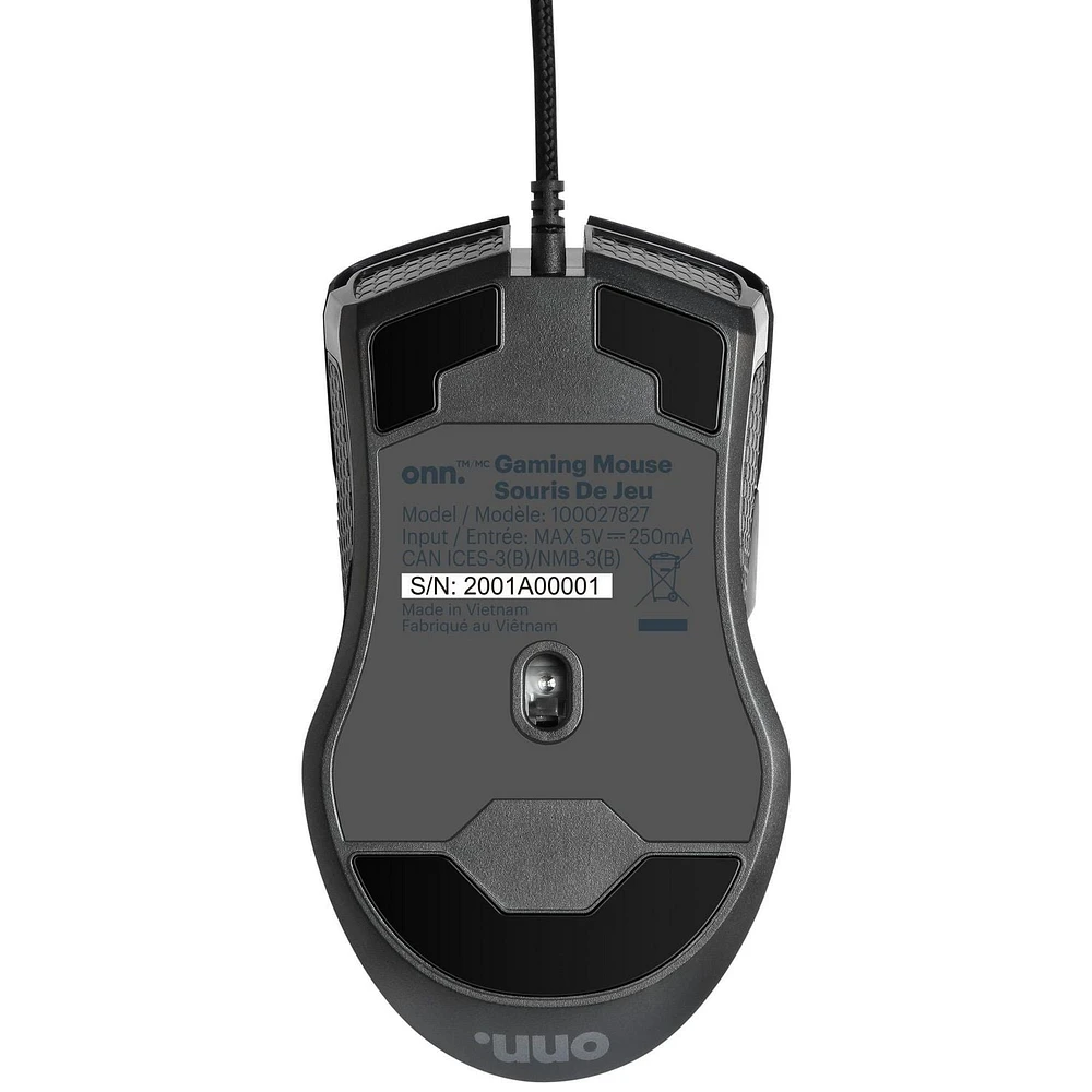 Souris de jeu RVB filaire avec PPP réglable et effets lumineux à DEL onn. 100027827 7 touches programmables