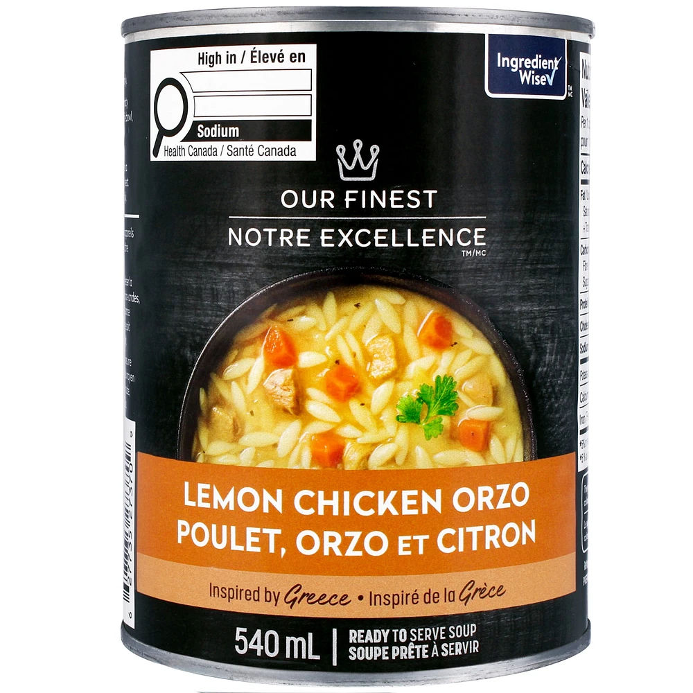 Soupe Poulet, orzo et citron prête à servir Notre Excellence 540 ml