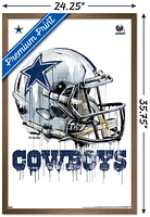 NFL Dallas Cowboys - Drip Helmet 20 Wall Poster, 22.375" x 34" Framed