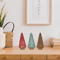Décoration D'Arbre En Verre À Del 9,25" - Ensemble De 3