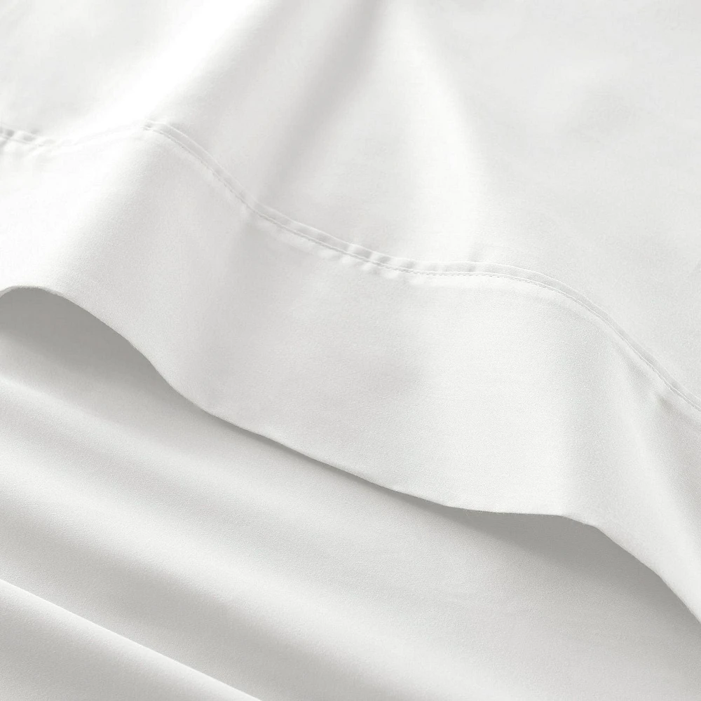 Parure de lit Better Homes & Gardens, 4 pièces, en satin de coton blanc arctique 300 fils, grand lit