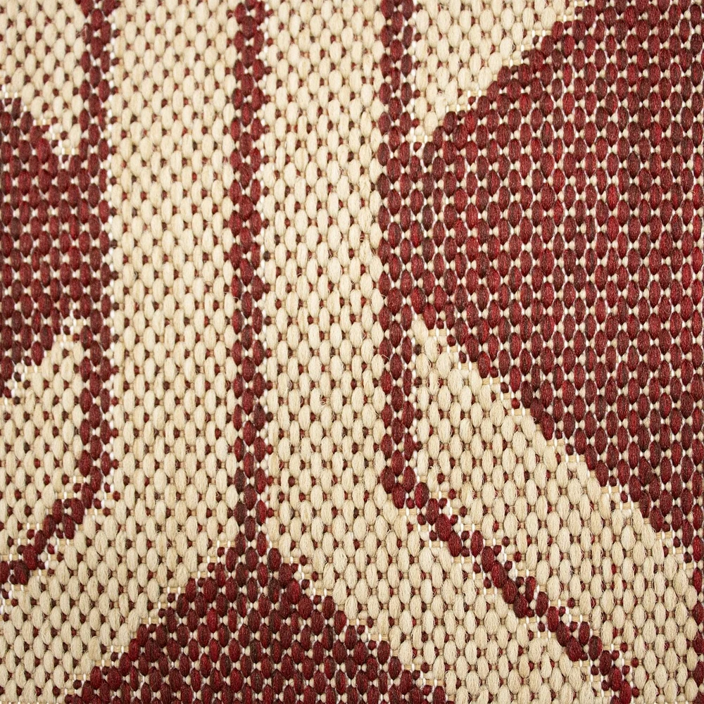 Tapis d'intérieur-extérieur rouge de 7 pi 6 po x 9 pi 6 po