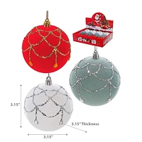 Christmas 8Cm Ornements Gouttes De Paillettes - Ensemble De 12