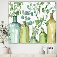 Designart Feuilles vertes botaniques mixtes I0 Art mural sur toile