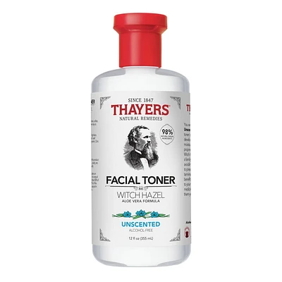 THAYERS Tonique Visage Non Parfumé Sans alcool formule à l'hamamélis et à l'aloès 355ml Tonique Visage Sans Alcool