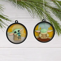Ensemble de 4 mini décorations Hallmark de Noël (Grogu, La Guerre des étoiles : Le Mandalorien, plastique incassable)