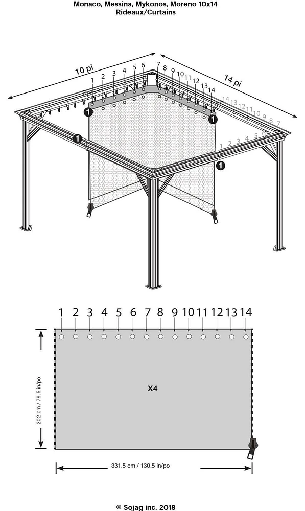 Sojag Havana Rustproof Aluminum Frame Gazebo, Galvanized Steel Roof for Maximum Protection, Contemporary Design, 10' x 10'
