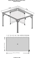 Sojag Havana Rustproof Aluminum Frame Gazebo, Galvanized Steel Roof for Maximum Protection, Contemporary Design, 10' x 10'