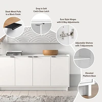 Prepac Simply Modern 4 Door Accent Cabinet White