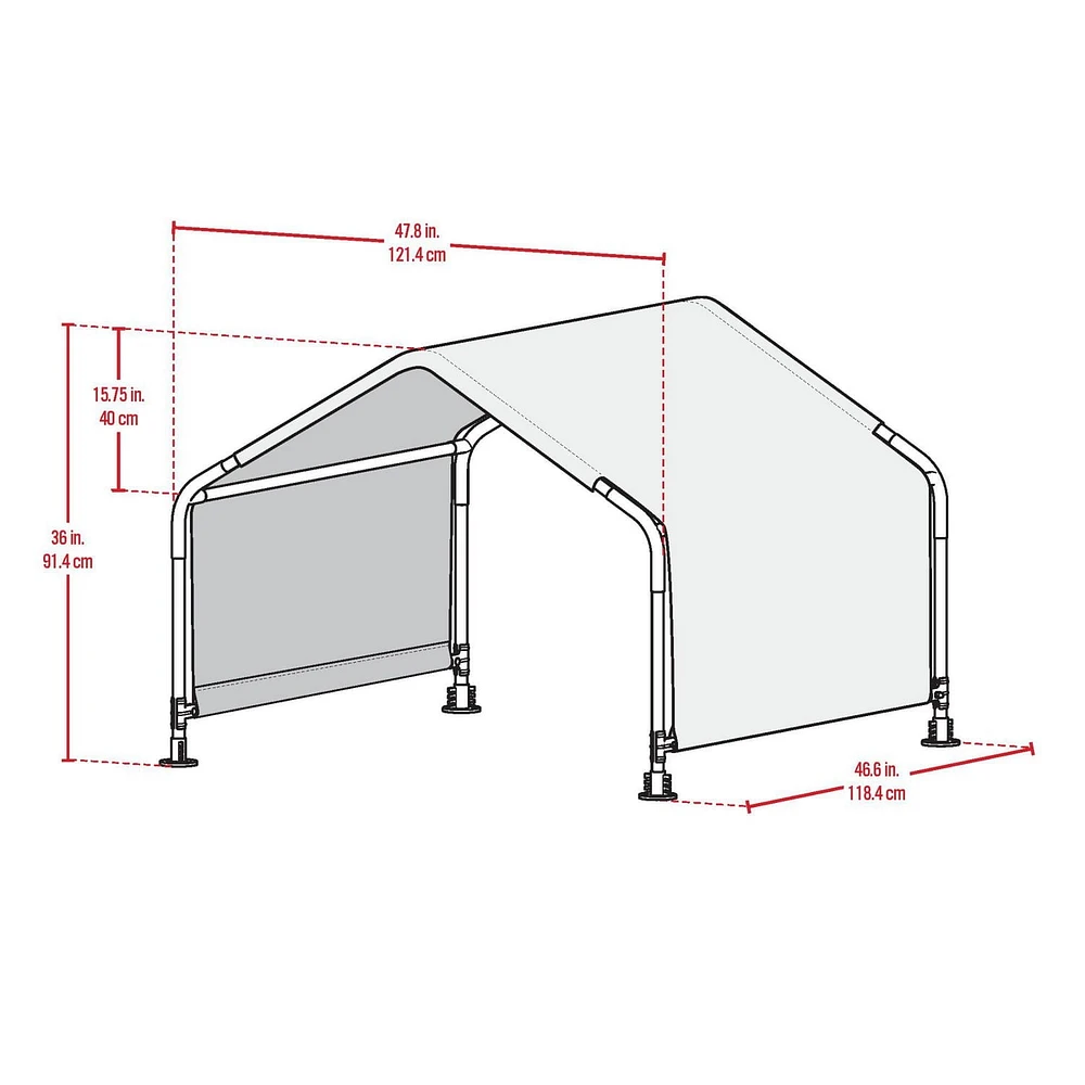 Abri pour animaux de compagnie 4 pi x 4 pi x 3 pi