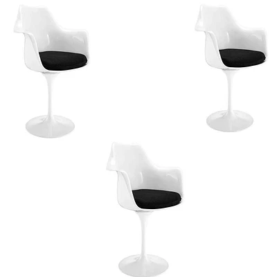 Ensemble de 3 fauteuils de salle à manger Tulip de la collection Heavenly