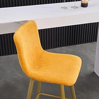 Homylin Ensemble de deux tabourets de bar modernes de hauteur de comptoir, 30", avec sièges rembourrés et dossiers, pieds dorés et repose-pieds, parfaits pour le bar à domicile et l'îlot de cuisine