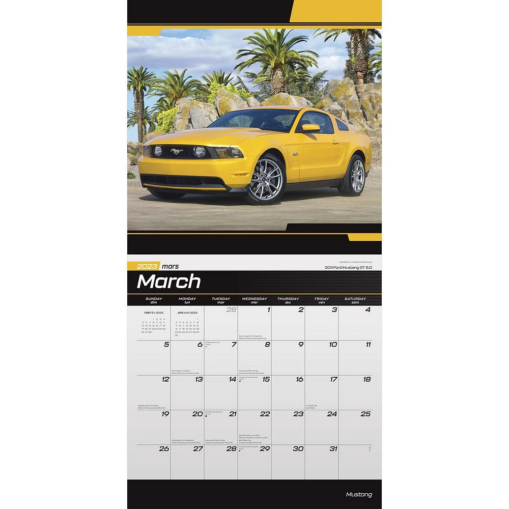 Mustang OFFICIAL | 2023 12x24 Inch Square Wall Calendar