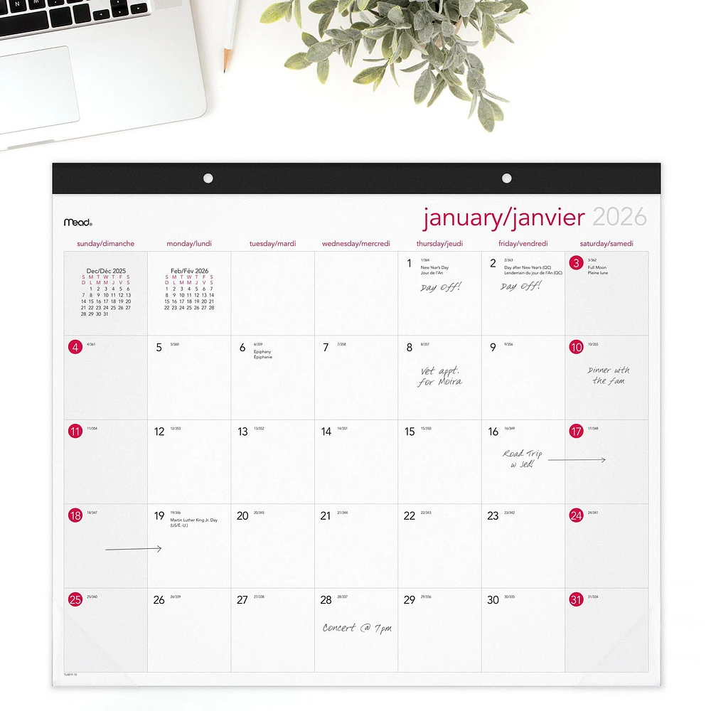 AAG® Monthly Desk Pad 2026