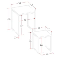 Fort Worth Square Faux Wood Nesting Side Tables