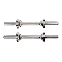 GoZone Standard 14" Dumbbell Handles – Threaded Ends – Silver, Includes 2 dumbbell handles