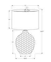 Monarch Specialties Lighting, 25"h, Table Lamp, Black Shade, Brown Resin, Contemporary