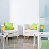 Simples Conceptions Mini lampe de table de base chromée avec abat-jour en tissu 2 Pack Set
