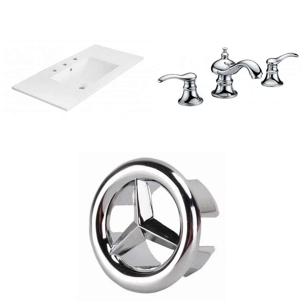American Imaginations 48-in. W Floor Mount Dawn Grey Vanity Set For 3H4-in. Drilling AI-24167