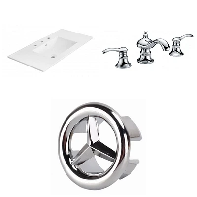 American Imaginations 48-in. W Floor Mount Dawn Grey Vanity Set For 3H4-in. Drilling  AI-24167