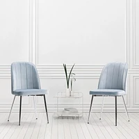 CorLiving Nash Velvet Channel Tufted Side Chair