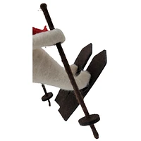 Temps de vacances Laine Polyester Tissu Ski Chien - Blanc