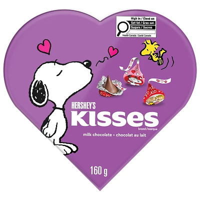 Cœur de chocolats au lait Hershey's Kisses Snoopy 160 g, 12 paquets Cœur choc lait Kisses Snoopy