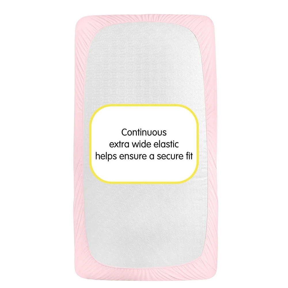 BreathableBaby All-in-One Fitted Sheet & Waterproof Cover, For 52" x 28"/132 x 71 cm Crib Mattress (2-Pack)