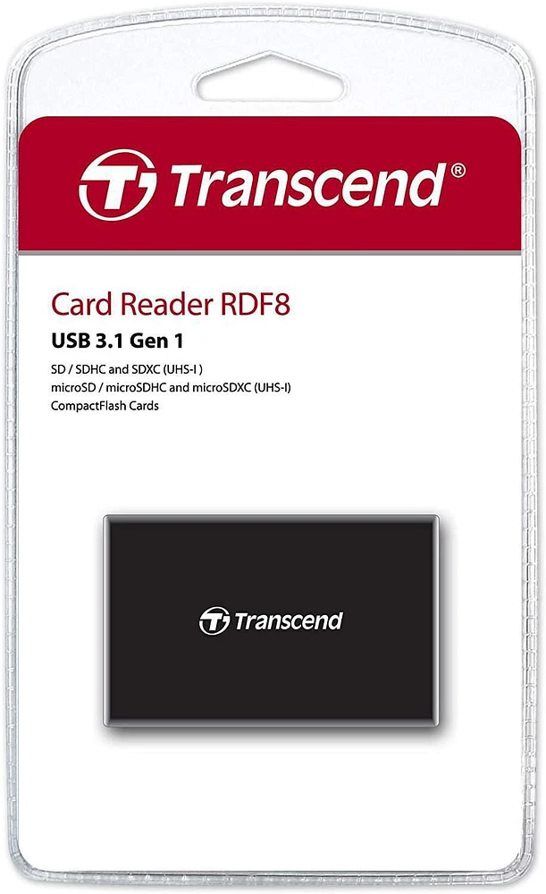 Transcend All-in-1 Multi Memory Card Reader, USB 3.0/3.1 Gen 1, Black