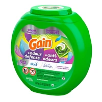 Capsules de détergent à lessive Gain Flings avec Odour Defense, capsules de détergent 3 en 1 avec Febreze et Oxi, parfum Explosion de fraîcheur, compatible avec les laveuses HE 76CT