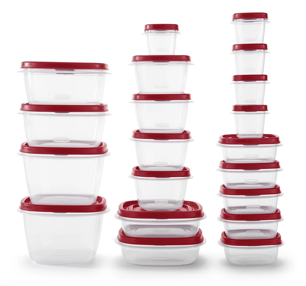 Contenants de conservation des aliments Rubbermaid avec couvercles EasyFindLids, ensemble de 40 pièces Tailles assorties