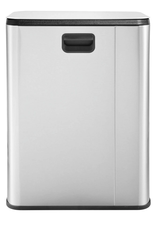 Poubelle en acier inoxydable de grande capacité de 50 L avec seau intérieur amovible The Step N' Sort