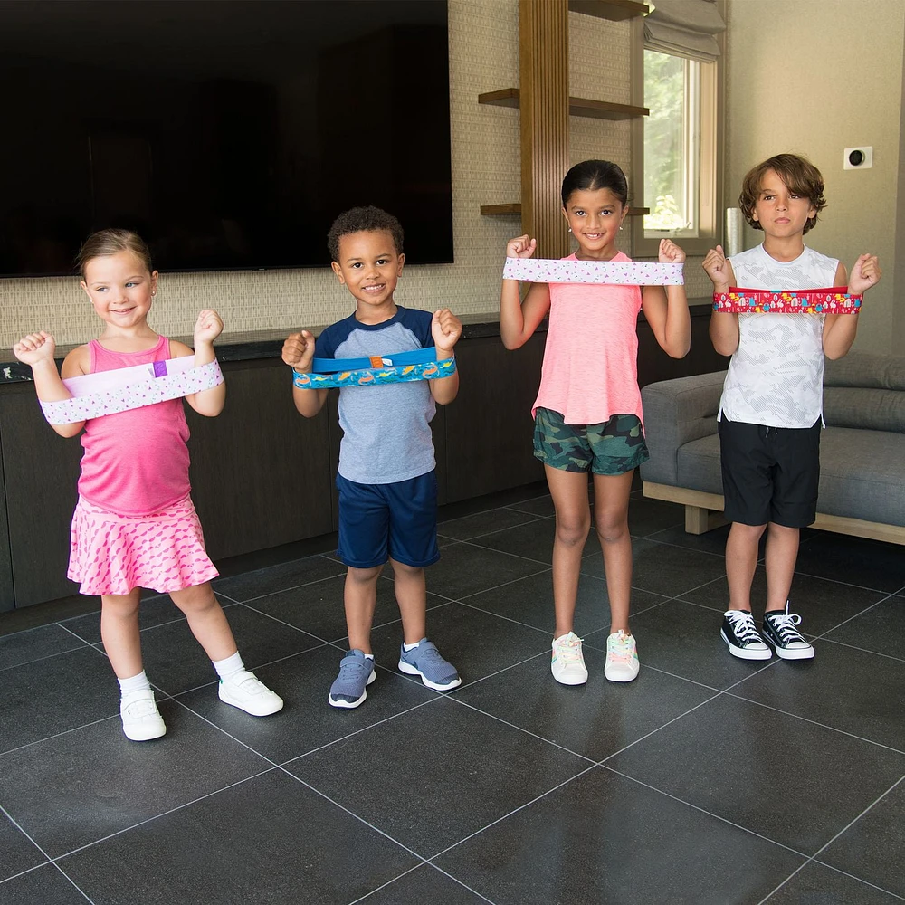 Bandes de rebond imprimées avec dinosaures lumière de Noël GoZone Kids – Bleu/orange