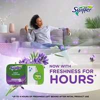 Recharges de linges humides pour balai Swiffer pour balayer et nettoyer les planchers, nettoyant pour planchers multi-surfaces avec fraîcheur Febreze, parfum Lavande, 24unités 24CT