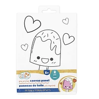 TINY HANDS Canvas Panels, Pre Printed, White, 2 pcs, 5inx7in, Age 5+, Kids, Crafts, Pre-Printed Canvas 2pc Asst 5" x 7"