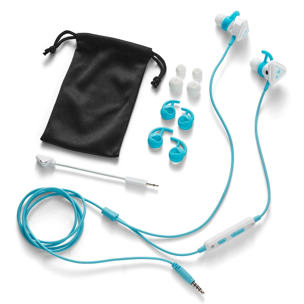 Turtle Beach® Battle Buds™ In-Ear Gaming Headset White/Teal - Mobile, Nintendo Switch™ Xbox Series X, Xbox Series S, Xbox One | PS5™, PS4™, & PS4™ Pro | PC2 & Mac®, Universal