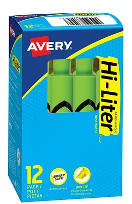 Avery® Desk Style HI-LITER® Fluorescent Green, Chisel Tip