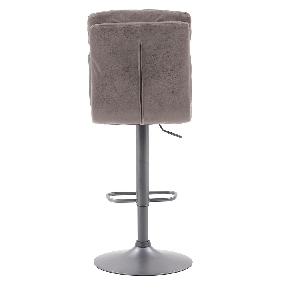 CorLiving Palmer Adjustable High Back Distressed Grey Barstool, Set of 2