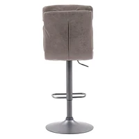 CorLiving Palmer Adjustable High Back Distressed Grey Barstool, Set of 2