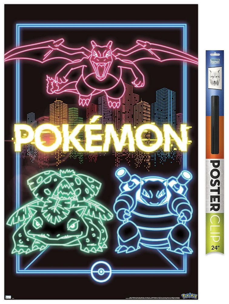 Pokémon - Neon Group Wall Poster, 14.725" x 22.375"