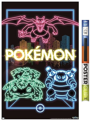 Pokémon - Neon Group Wall Poster, 14.725" x 22.375"