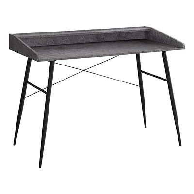 Monarch Specialties Bureau, Bureau À Domicile, Ordinateur Portable, Étagères De Rangement, 48"l, Travail, Métal, Stratifié, Gris, Noir, Contemporain, Moderne