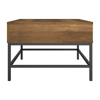 Table basse à plateau relevable Fort Worth, finition effet bois brun