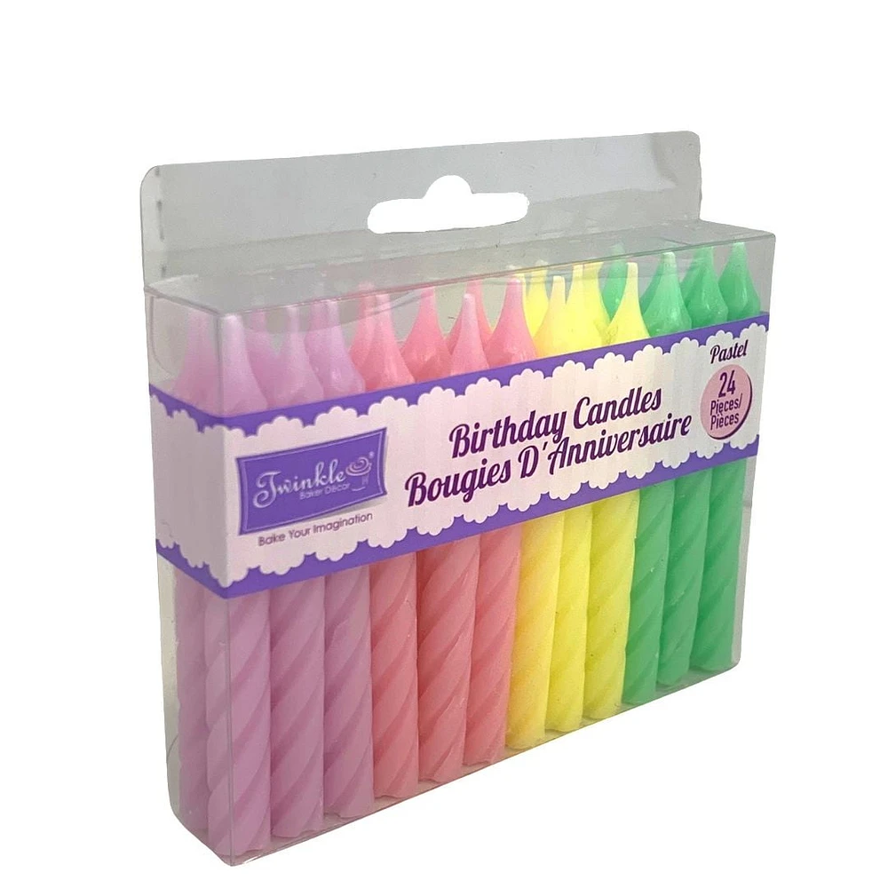 Twinkle Birthday Candles in Pastel Colour Range